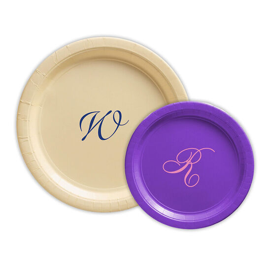 Design Your Own Single Initial Paper Plates